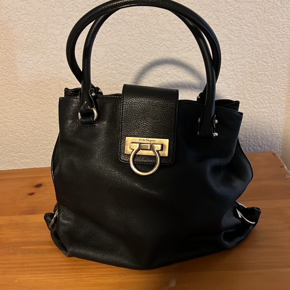 Salvatore Ferragamo black leather classic bag